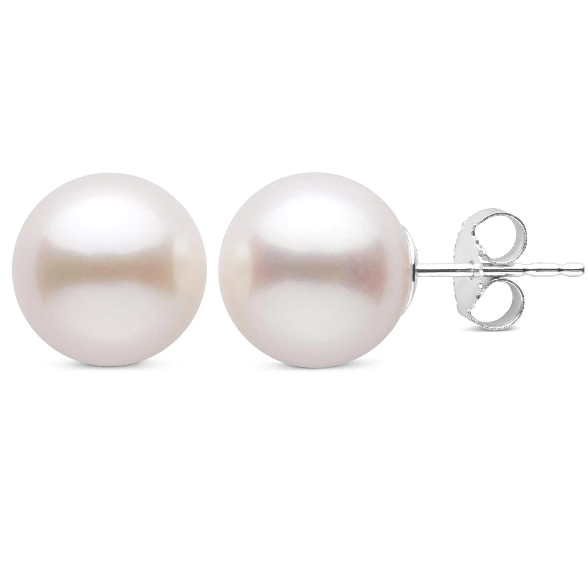 10.0-11.0 mm White Freshadama Freshwater Pearl Stud Earrings-GeekSEO